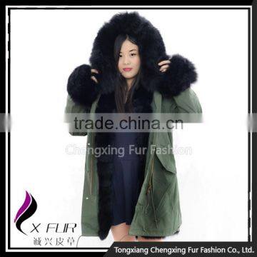 CX-G-P-02 Hot Sale Fox Fur Real Fur Parka Warm Winter Wear for Ladies Parka