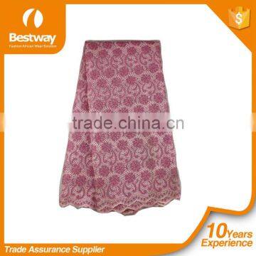 Bestway Textile Industry Cotton Cloth African Voile Lace Fabrics 5 Yards Cotton Voile Lace Fabric For Party SL0312 photo-3