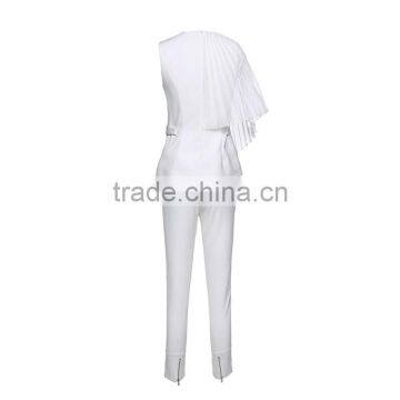 White Lotus Leaf Sleeveless High Neck Design of Blouse Latest Fashion Blouse Patterns photo-5