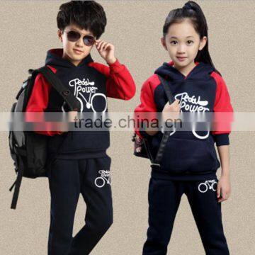 2016 Hot sale winter red and black cotton boys and girls clothes set