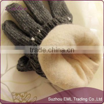 Double wool fleece warm gloves/thickening knitted glove