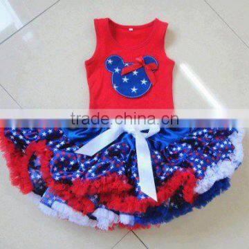 RED tank top kaiya skirt sets 4th Of July patriotic girls clothing