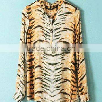 trendy ladies long sleeve chiffon blouse designs 2013