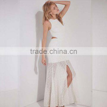 Luxury Long Maxi Lace Dress Fancy Frog Women Dresses With Slit photo-2