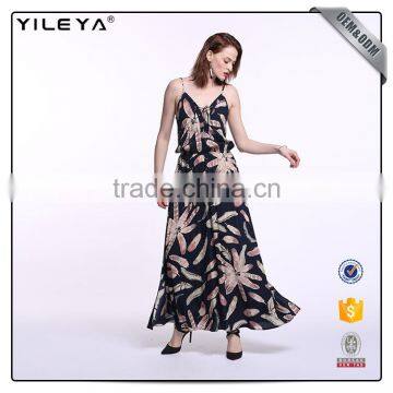 Spaghetti Strap Maxi Women Summer One Piece Dress,summer Floral Dresses for Mature Women photo-4