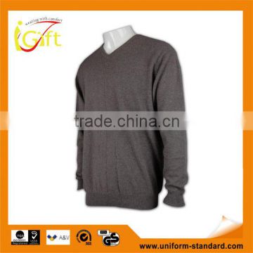 ISO9001/BSCI Manufature loose v-neck mens grey cardigan sweater