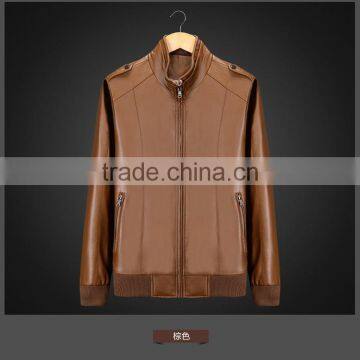 Early Spring Newest Design Leather Man Pu Jackets Leather Boys Locomotive Suit photo-3