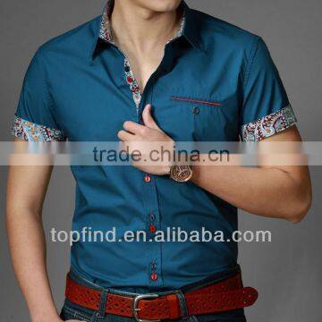 fashion plain short sleeve brand summer new style shirts for men