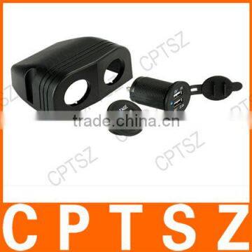 2 USB Socket + Digital LED Voltmeter Socket + Two Hole Tent Base for Car Truck Motorcycle Boat for ATV photo-6