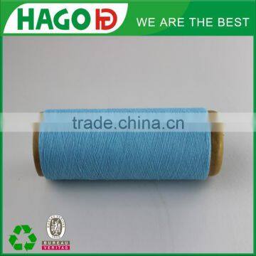 Eco-friendly light blue 100% recycled cotton blended knitting yarn for gloves