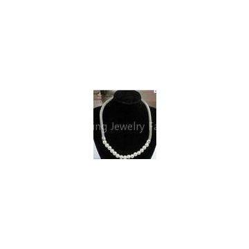 Customized Silver Color  Fashion Jewelry Lead Beaded Pearl Necklaces for ladies