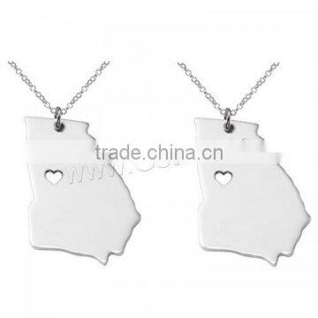 New Stainless Steel jewelry jewel jewellery jewelry set Necklace Map ladies necklaces