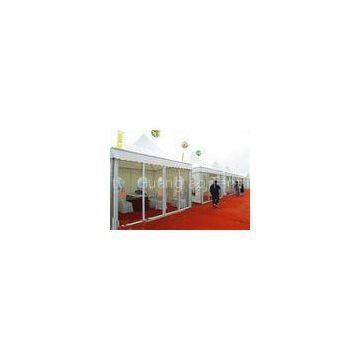 White Pagoda Big Trade Show Canopy Tents With Clear Glass Wall And Door