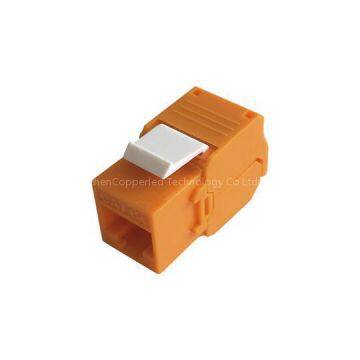 UTP Cat.6A Keystone Jack 180 Degree Orange Color