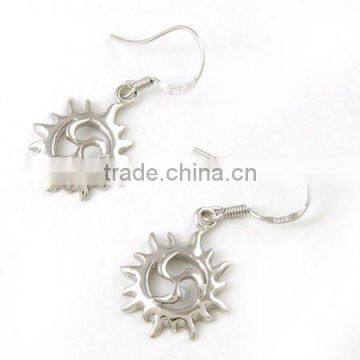 925 sterling silver fashion women round earrings