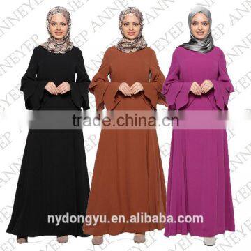 Loose fit hemp muslim dress/ jnj Arabian islamic solid color Middle East abaya kaftan dresses/fancy dl islamic abaya