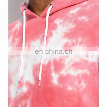 2017 Latest Fashion Cusom 100% Cotton Tie Dye Light Red&Blue Pull Over Hoodie For Men photo-3