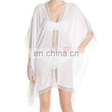 C102 Lace Trim Cover-Up Beach Wear Kaftans Plus Size