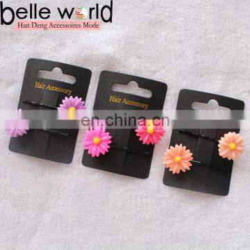 Yiwu Wholesale Hair Accessory Plastic Flower Hair Bobby Pins for Kids