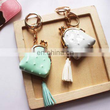 Color PU Creative Leather Small Wallet Keychain Bags Ornaments Tasseldecoration photo-4