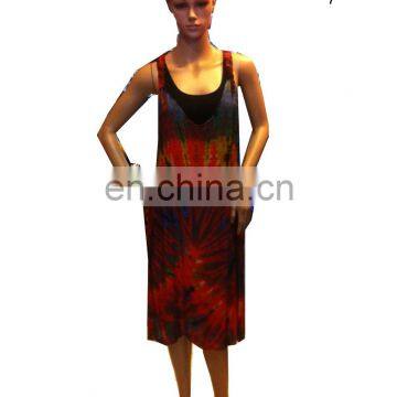 2014 dye tie slim bodycon sleelveless design woman sexy dress