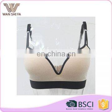 Ladies underwear top material customized nylon smooth surface sexy girl bra sets