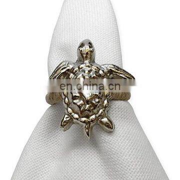 Turtle Motif Metal Napkin Ring