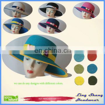 LSP-102 Wholesale 100% paper straw wholesale cheap fedora ladies straw hats