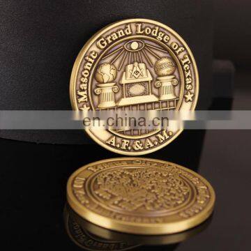 classic style gold 3D challenge coin