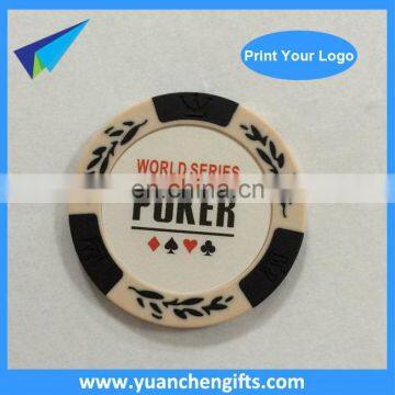 2016 promotional casino custom logo sticker poker chips