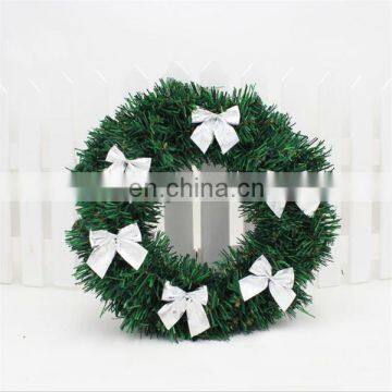 2017 Christmas Wreath Garland Door Hanging Decoration Home Xmas Party Silver Bowknot Ornaments Tree Christma Decoration