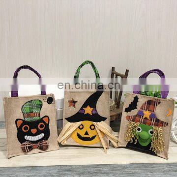 Halloween Jute Tote Bag for Trick or Treat Candy photo-4