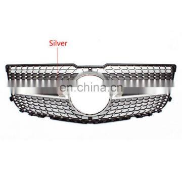 Diamond Front Upper Silver Grille Fit 2013-15 For Benz X204 GLK250 GLK300 GLK350