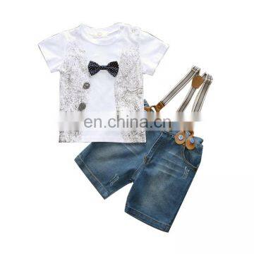 Baby Clothes Boy Gentleman Suit Bow Tie Short Sleeve Shorts Summer Two-piece Newborn Baby Boy Clothes photo-6