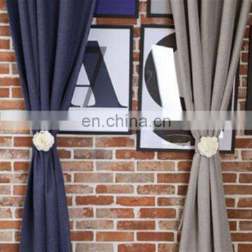 Good Quality Modern Luxury Cotton Linen Fabric Solid Colour Thicken Decorative Home Textile Blackout Curtain photo-6