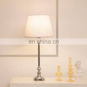 Korean Style Decorative Ornaments Bedroom Bedside Lighting Cylindrical Silver-plated White Metal Reading Lamp photo-3