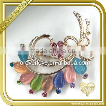 Fashion jewelry stick Magnet pin brooch with rhinestone FB045