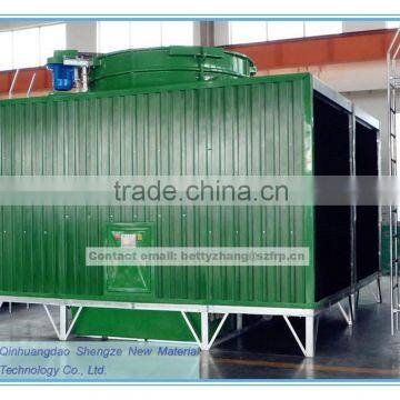 Square cross-flow type cooling tower, frp cooling tank, closed-system cooling tower