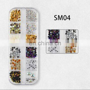 Gold Silver Nail Rhinestones Crystal AB Color Nail Rhinestone Mixed Colors Nail Art Decoration Accessories