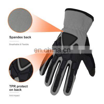 HANDLANDY Grey Soft Comfortable Anti Abrasion Impact Mechanics Gloves Outdoor Training Sports for Men Women