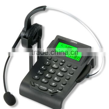 Telephone with headset port for call center use