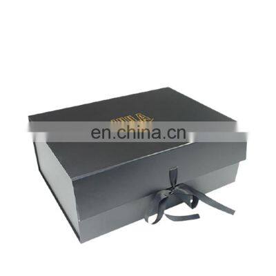 custom 14 inch wide gift candle caja personalized black ribbon folding boxes for clothes