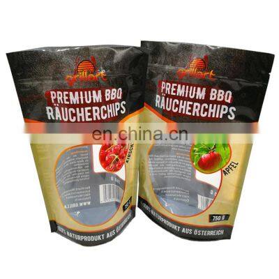 Free sample clear window reusable food packaging pouches stand up zipper plastic packaging bags