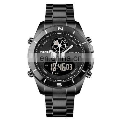 Skmei 1839 Men Quartz Watches Analog Digital Waterproof Stainless Steel Reloj Luxury Brand Watch