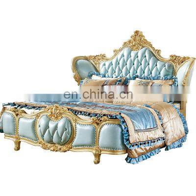 home bedroom furniture french antique bed, classic design gold bed luxury european