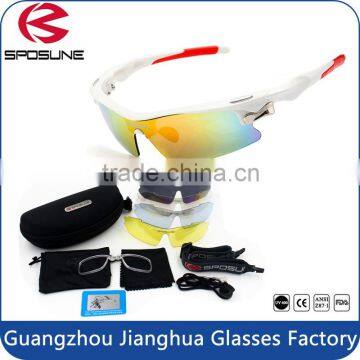 Fashion flexible high quality pc material TR polarized riding sport interchangeable sunglasses