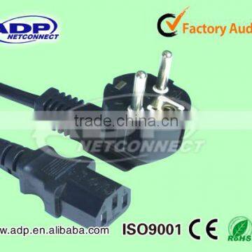 Power Cord 3pin with C13 Plug Enropean Standard