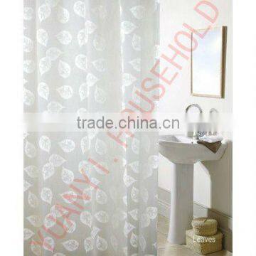 white leaves shower curtain fabric polyester shower curtain