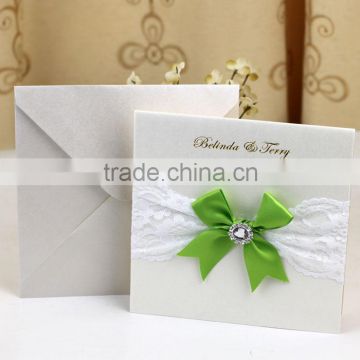 2015 Innovative Products Green Apple Card Wedding Invitation with Ribbon