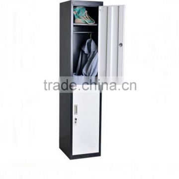 2 door KD vertical clothes hanging steel wardrobe gym locker